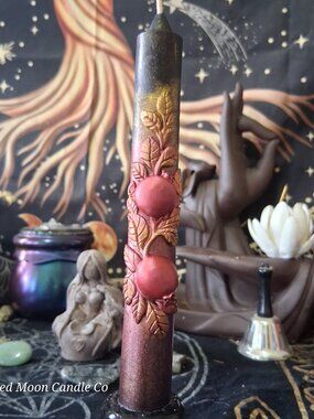 Hekate’s Liminal Seed – Pomegranate Taper Candle
